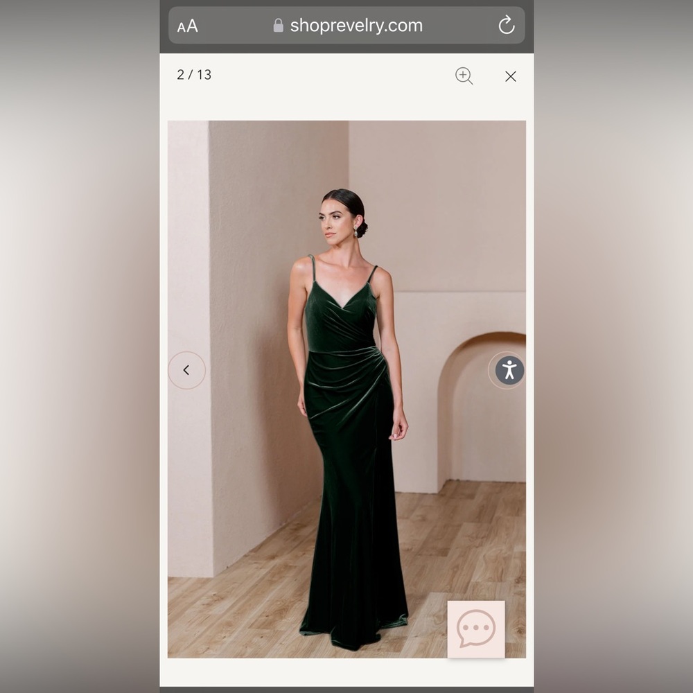 REVELRY - Emerald 613 - Rory Velvet Dress - Size 4